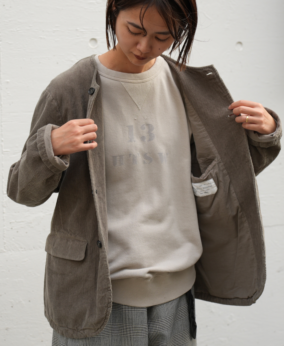 NVL1751C9D (ジャケット) 9WALE CORDUROY/60'S ORGANIC CAMBRIC MEN'S SIDE VENTS NO COLLAR JACET