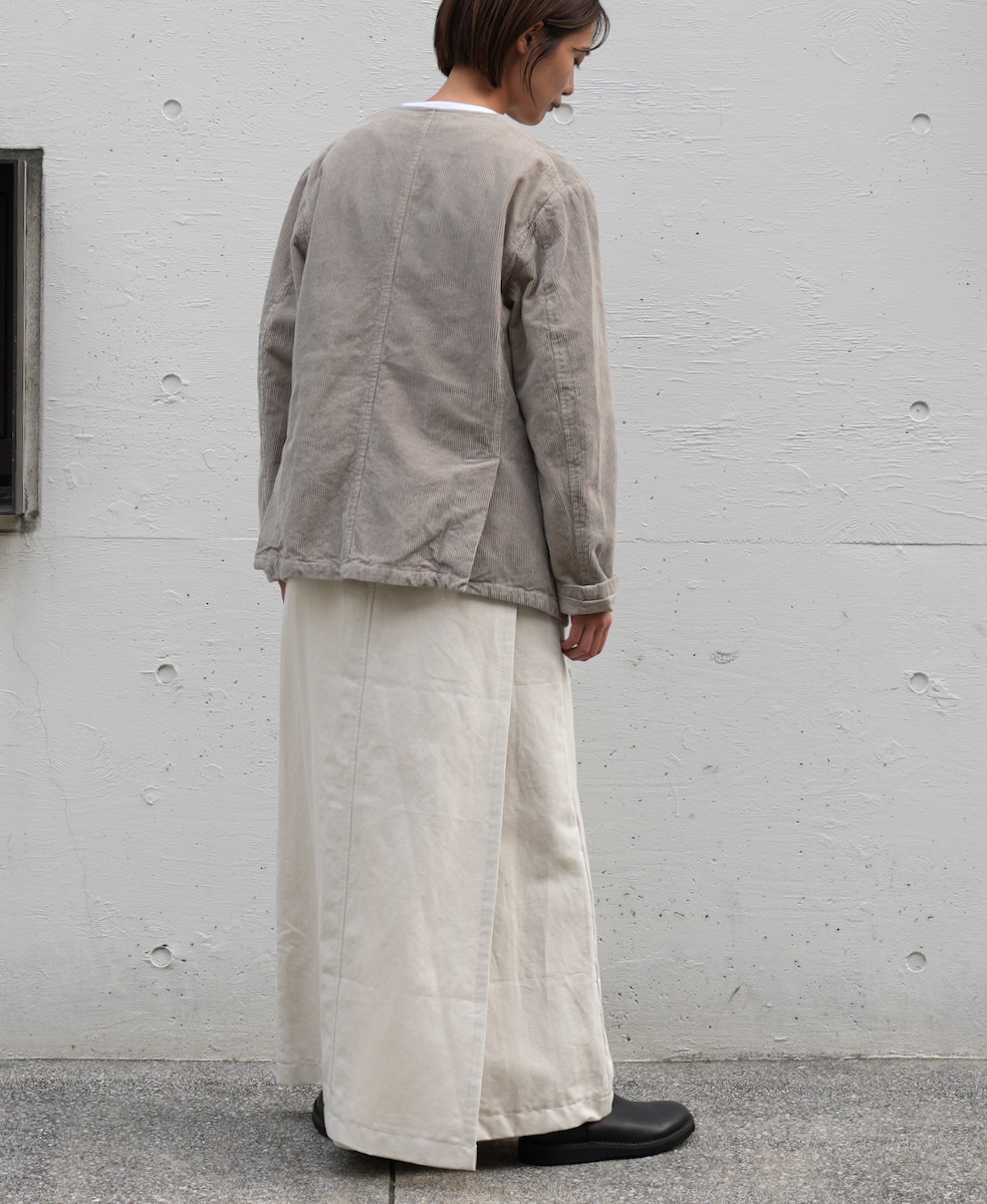 NVL1751C9D (ジャケット) 9WALE CORDUROY/60'S ORGANIC CAMBRIC MEN'S SIDE VENTS NO COLLAR JACET