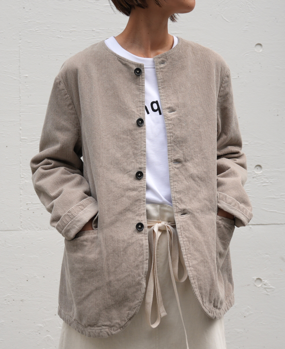 NVL1751C9D (ジャケット) 9WALE CORDUROY/60'S ORGANIC CAMBRIC MEN'S SIDE VENTS NO COLLAR JACET