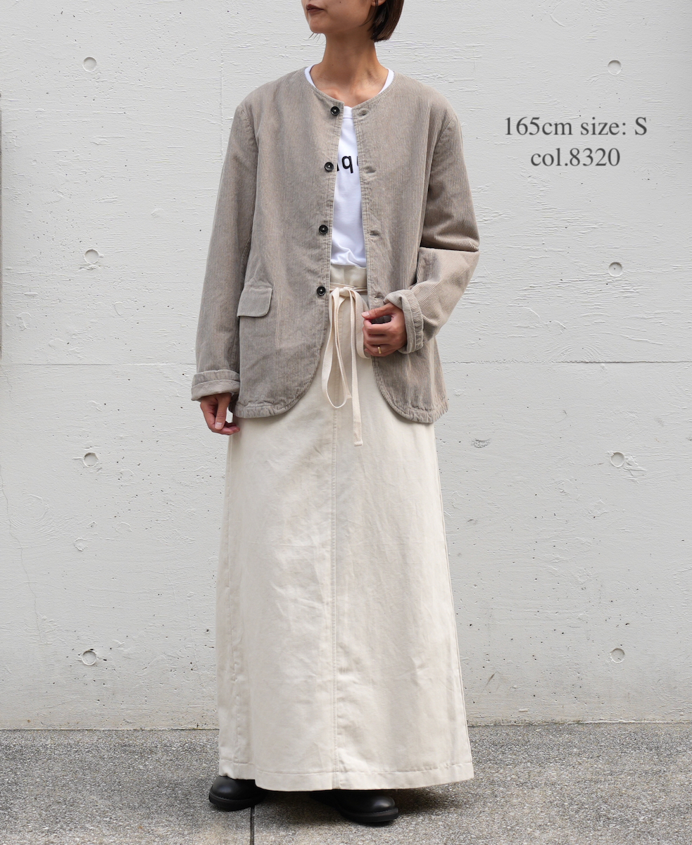 NVL1751C9D (ジャケット) 9WALE CORDUROY/60'S ORGANIC CAMBRIC MEN'S SIDE VENTS NO COLLAR JACET