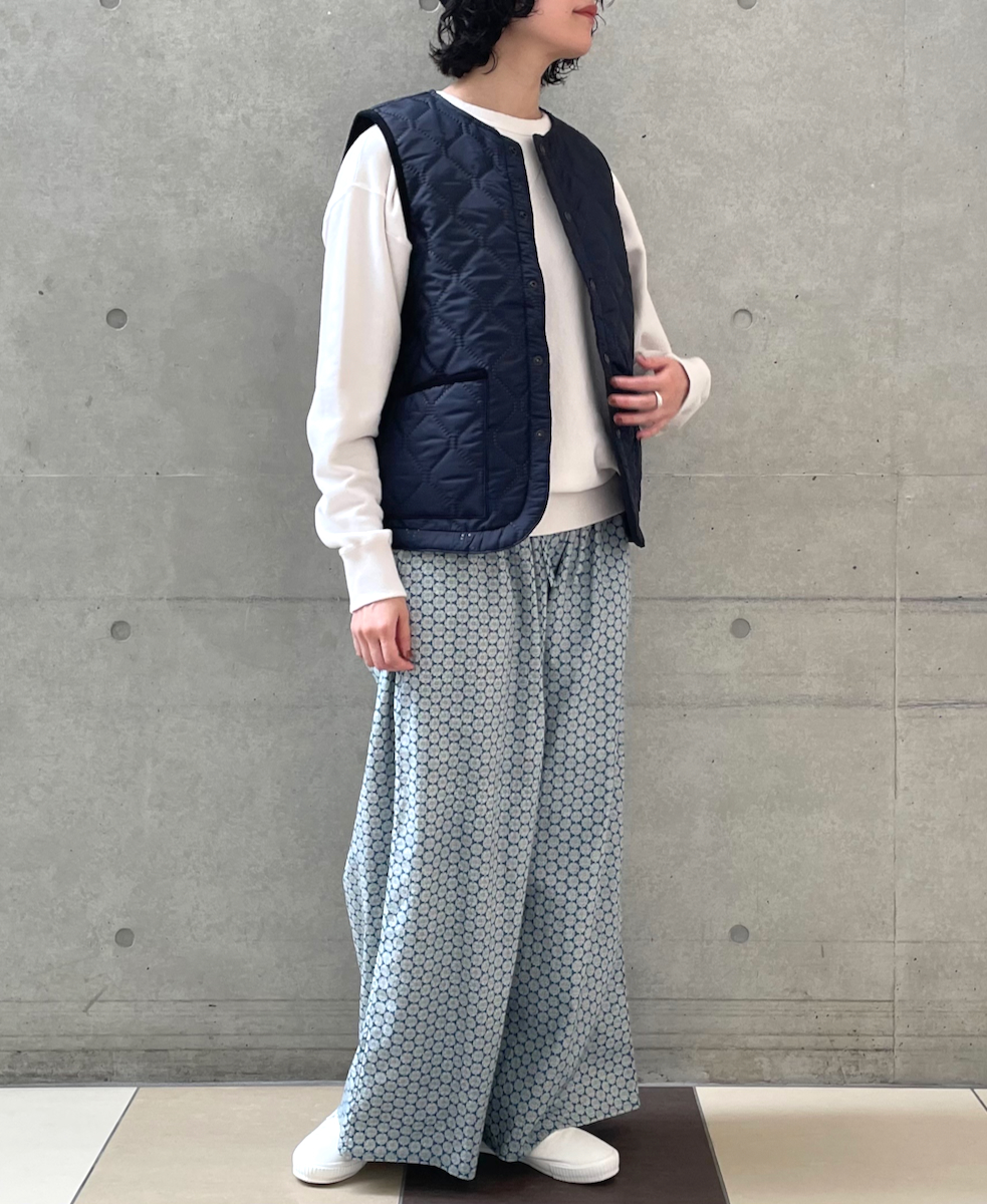 INSL23726 (パンツ) 60'S POPLIN FLOWER PRINT EASY PANTS