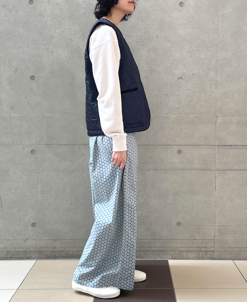 INSL23726 (パンツ) 60'S POPLIN FLOWER PRINT EASY PANTS