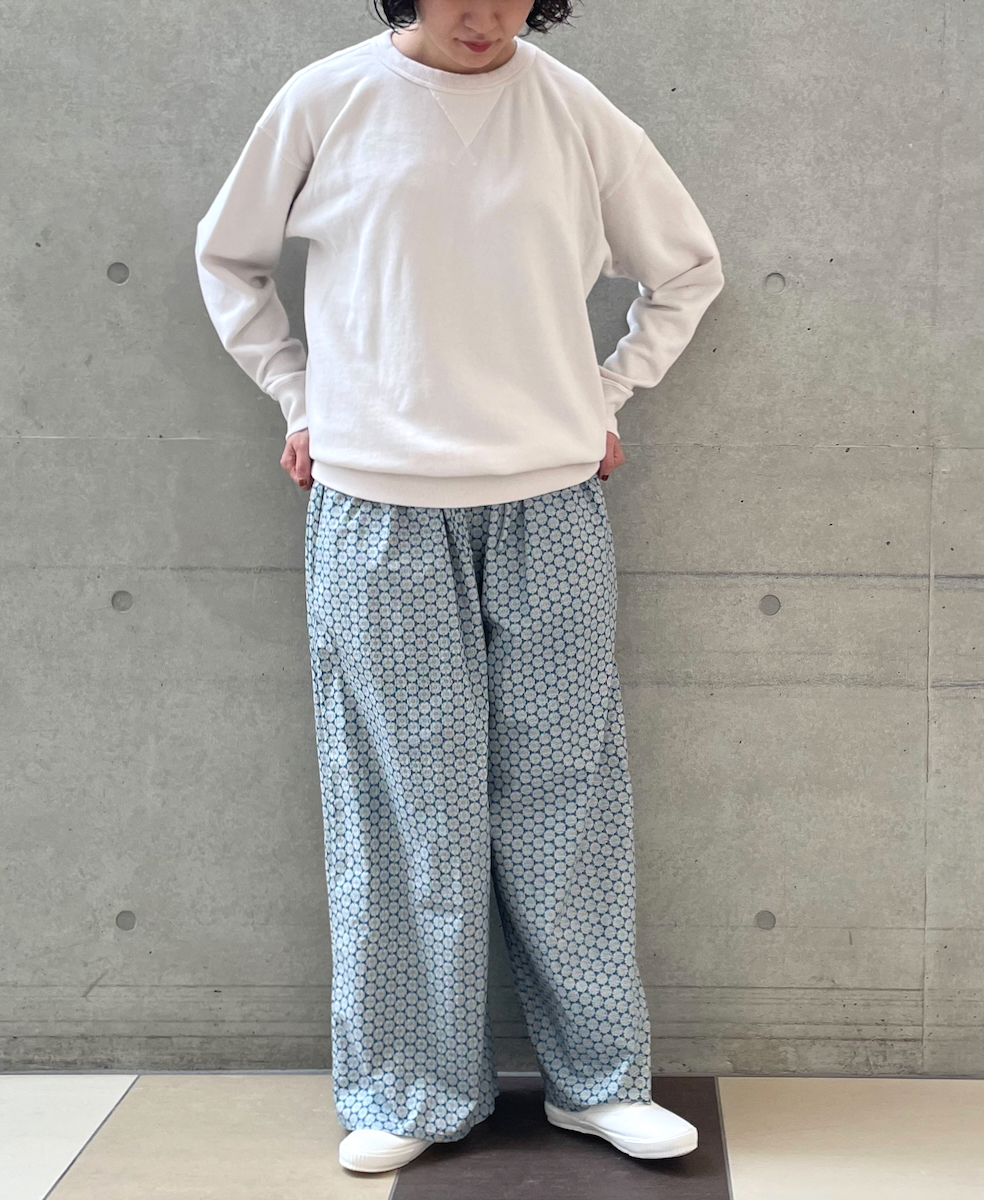 INSL23726 (パンツ) 60'S POPLIN FLOWER PRINT EASY PANTS