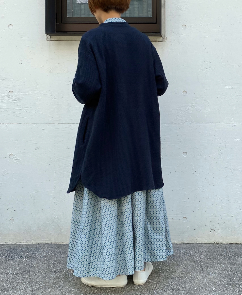 INHT2362WPD (シャツ) WAFFLE PLAIN OVERDYE STAND COLLAR SHIRTS