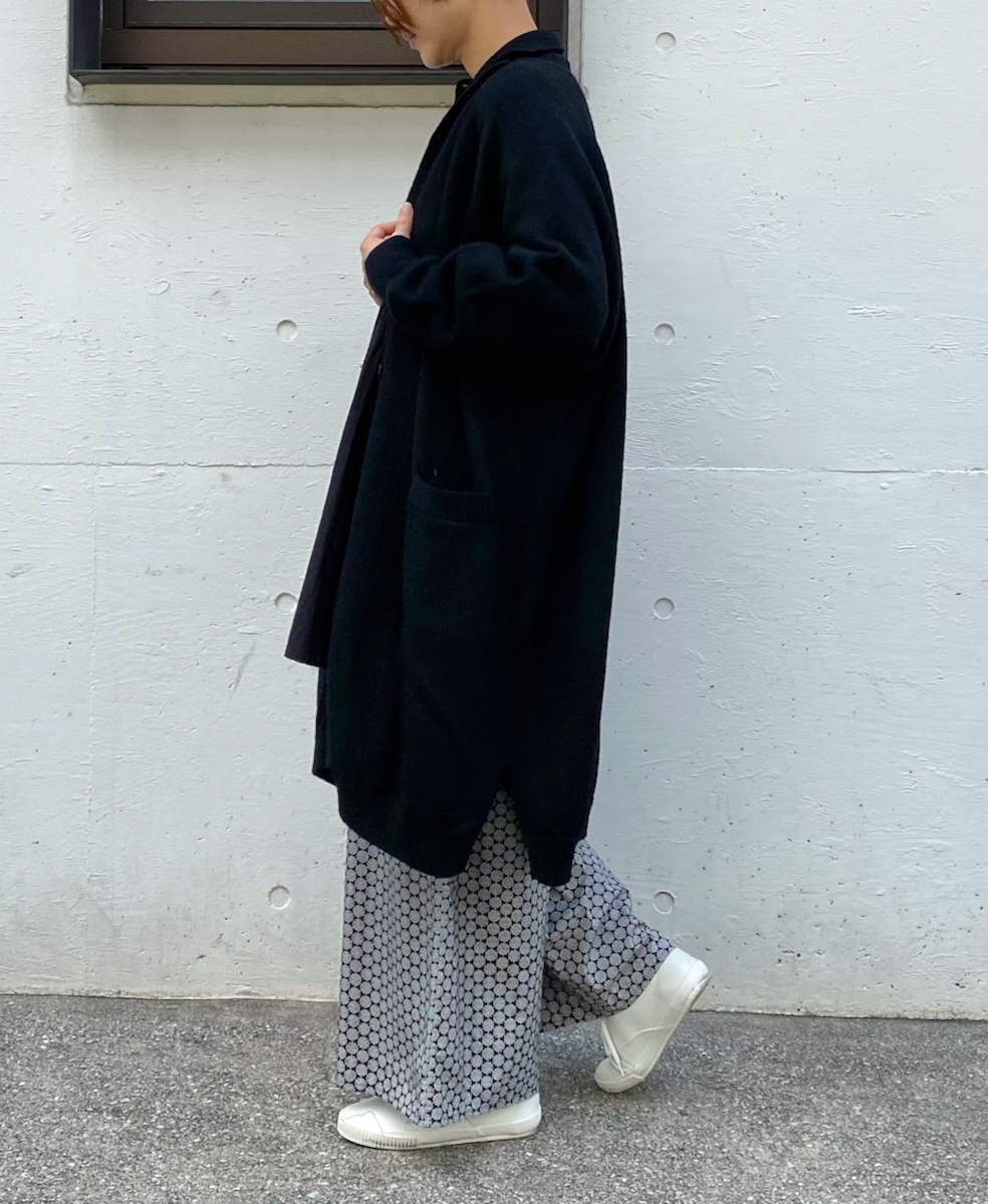 GNSL22703 (カーディガン) 5GG 2PLY COTOSWOLDS TURTLE NECK BUTTON LONG CARDIGAN
