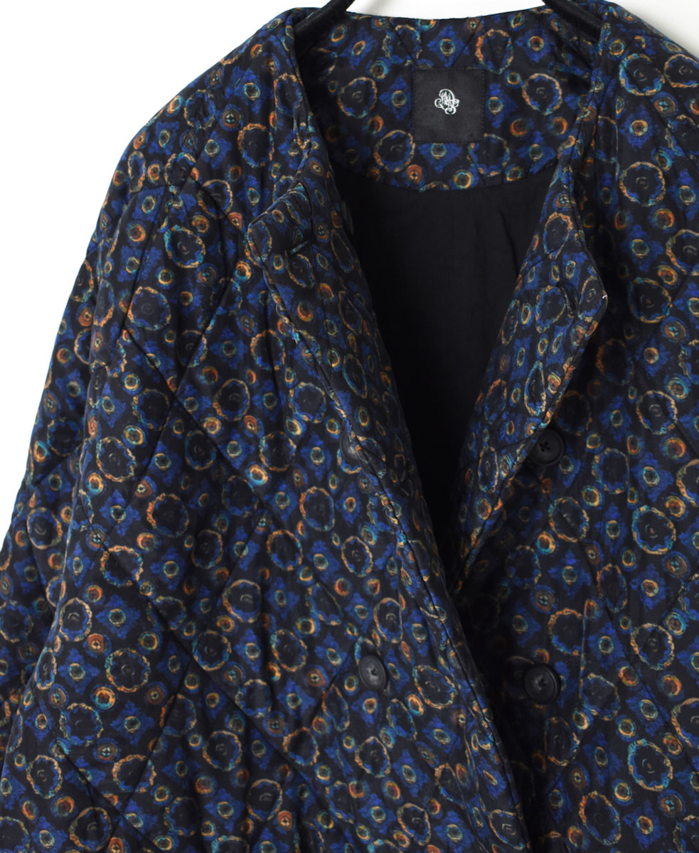 NMDS23542P (ジャケット) PADDED SILK PRINT NO COLLAR DOUBLE JACKET