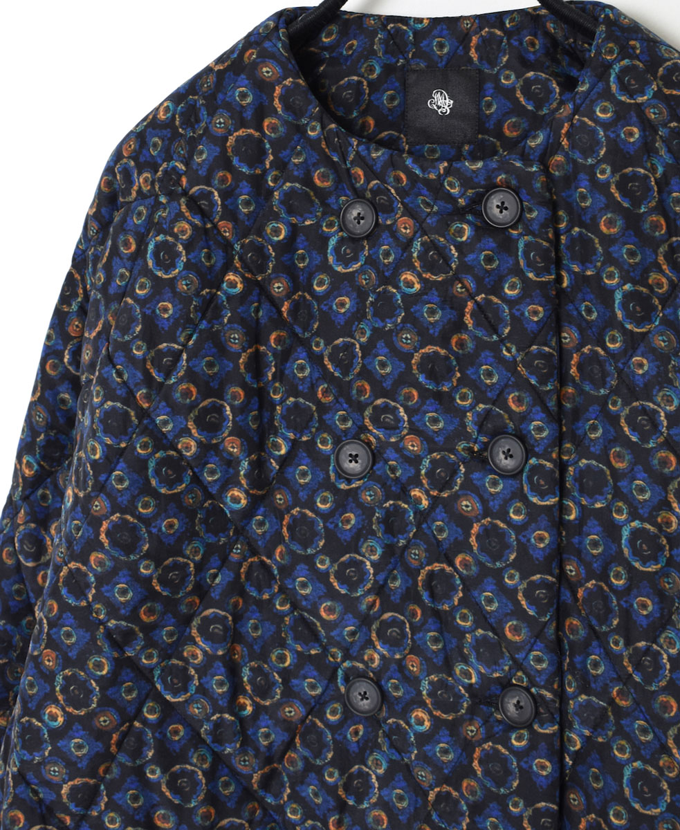 NMDS23542P (ジャケット) PADDED SILK PRINT NO COLLAR DOUBLE JACKET