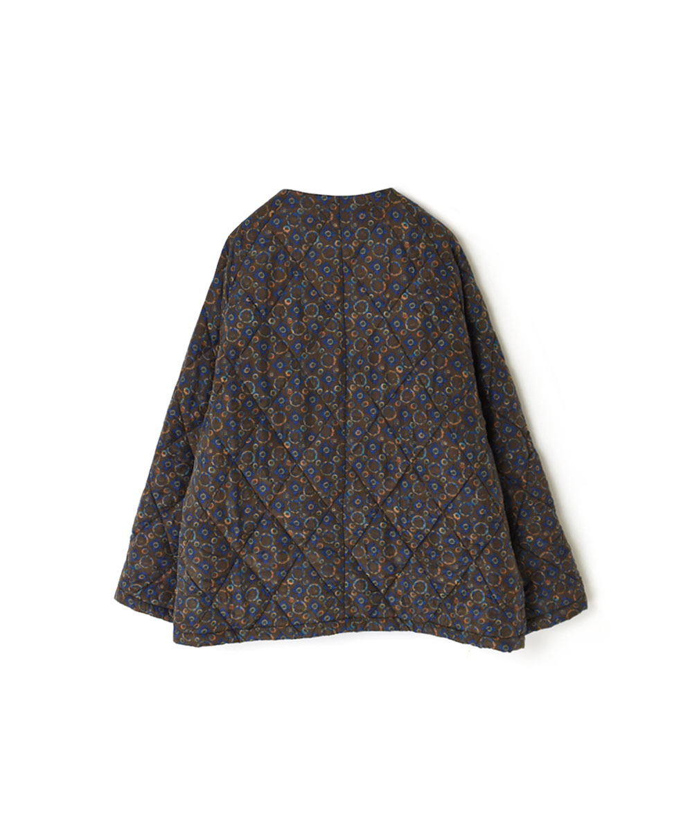 NMDS23542P (ジャケット) PADDED SILK PRINT NO COLLAR DOUBLE JACKET