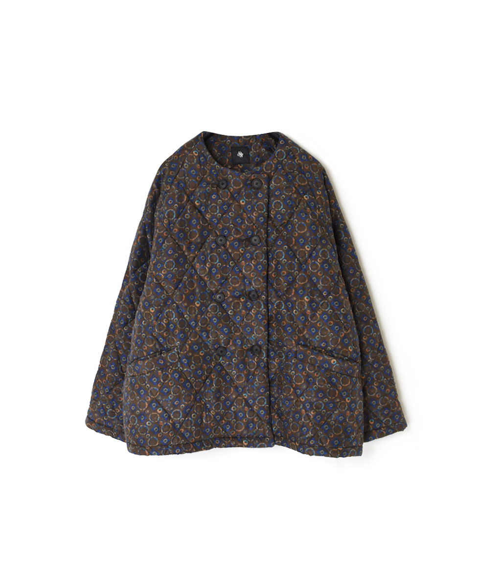 NMDS23542P (ジャケット) PADDED SILK PRINT NO COLLAR DOUBLE JACKET