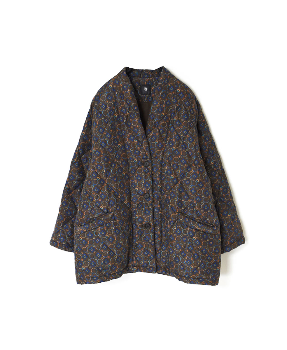 NMDS22511P (コート) PADDED SILK PRINT RAGLAN HALF COAT