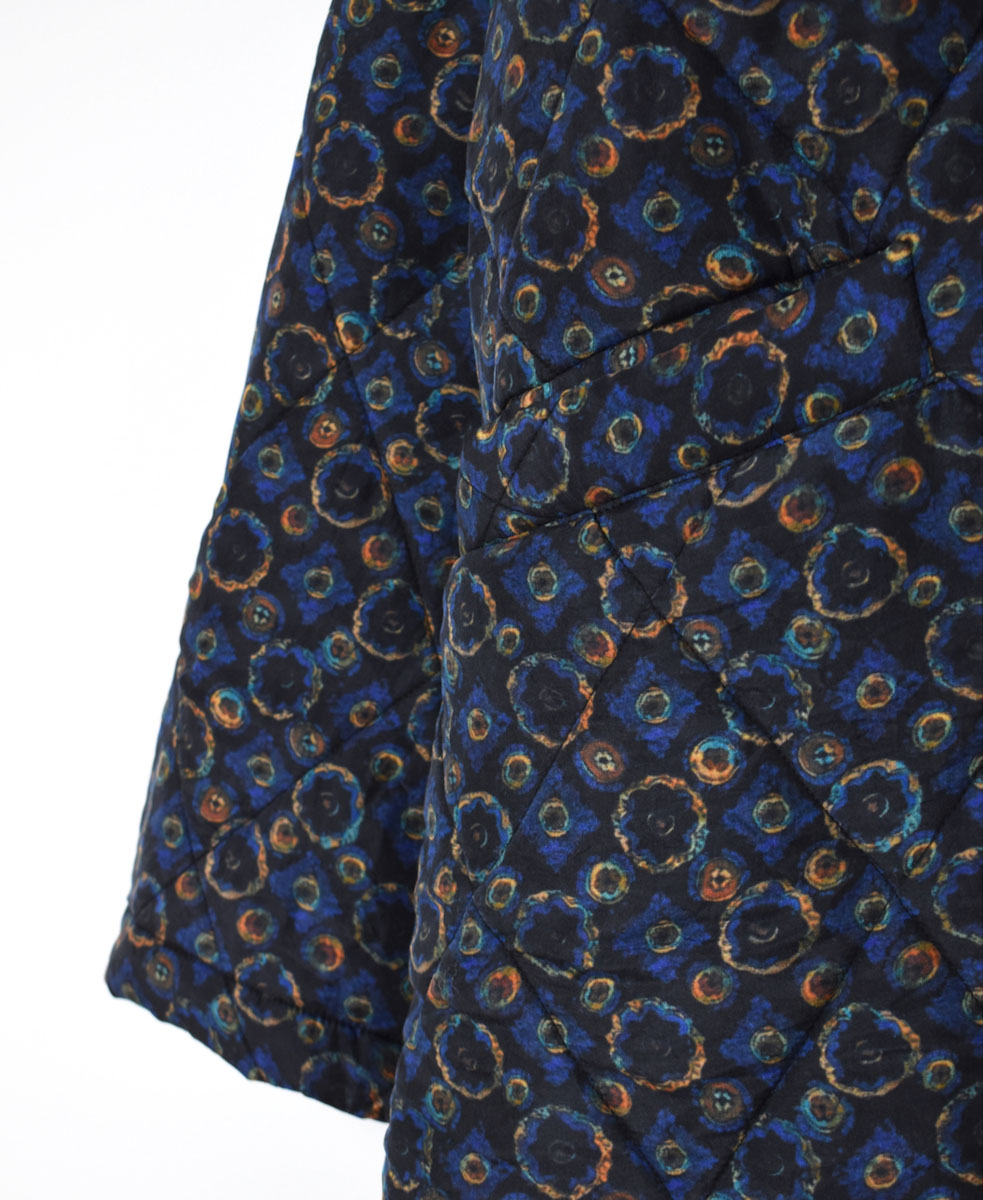 NMDS21512P (コート) PADDED SILK PRINT NO COLLAR DOUBLE COAT