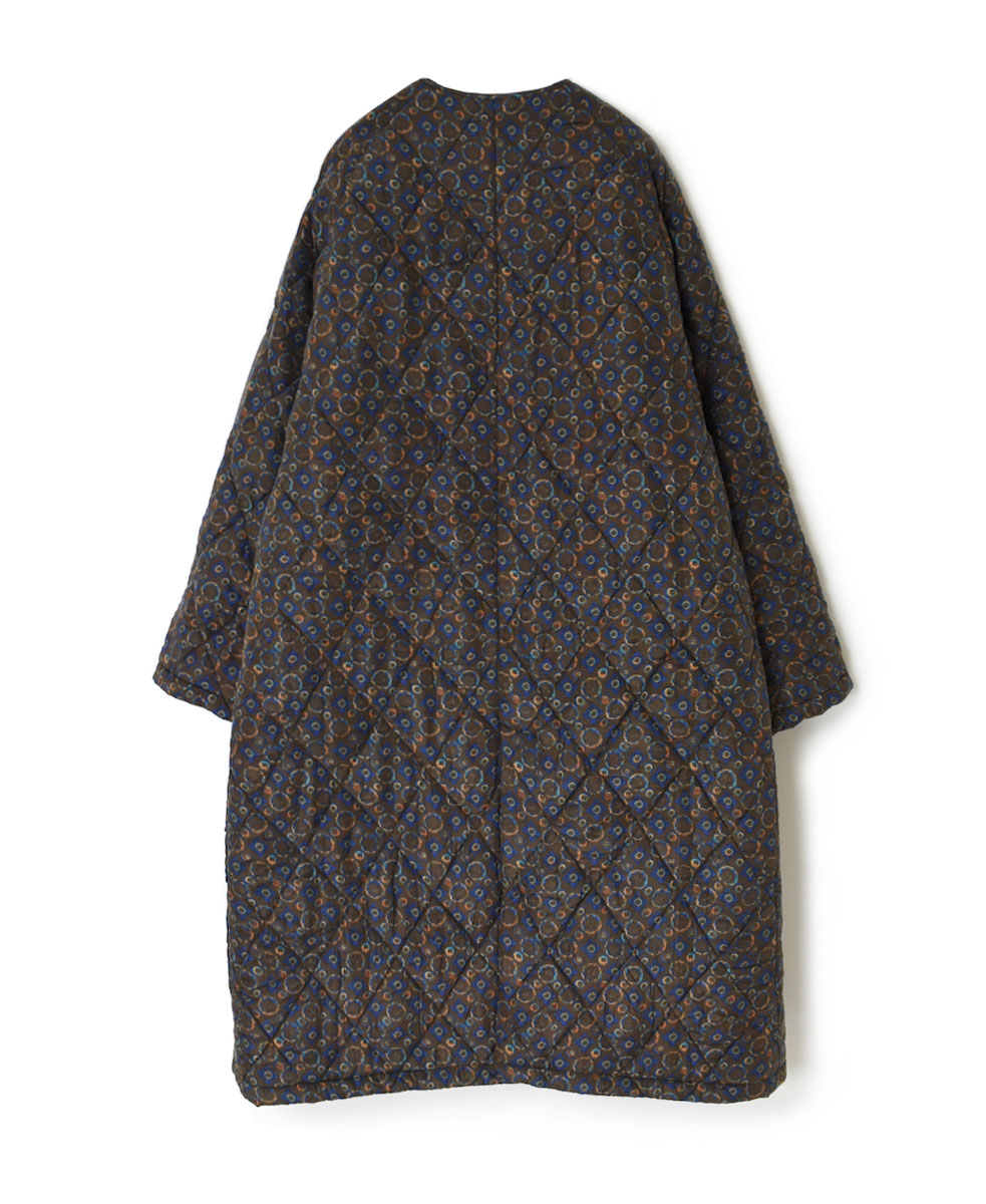 NMDS23541P (コート) PADDED SILK PRINT C-NECK FRONT BUTTON COAT