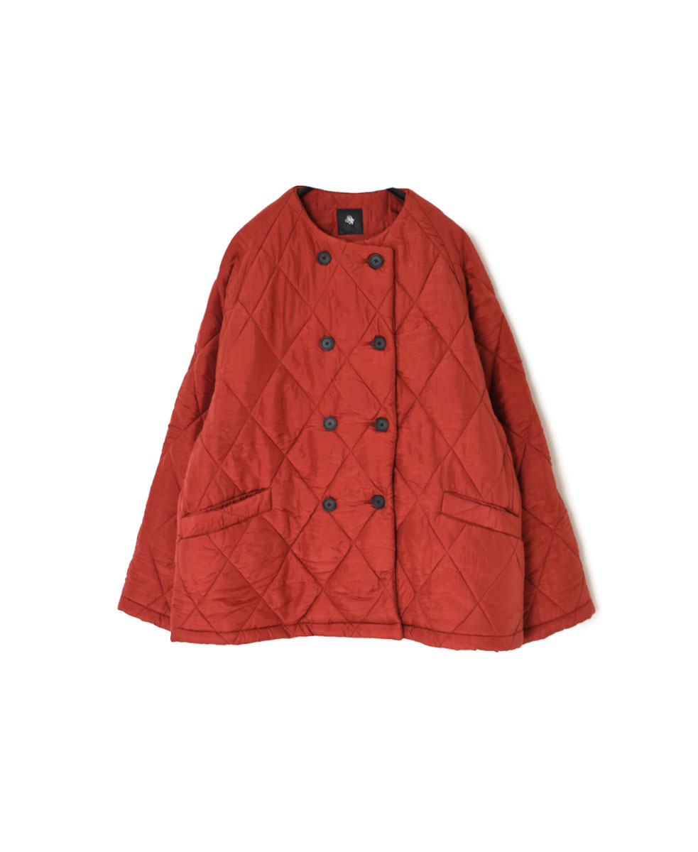 NMDS23542 (ジャケット) PADDED SILK PLAIN NO COLLAR DOUBLE JACKET