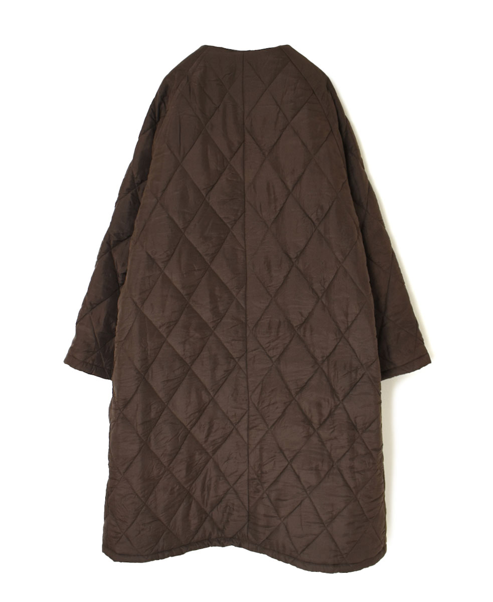 NMDS21512 (コート) PADDED SILK PLAIN NO COLLAR DOUBLE COAT