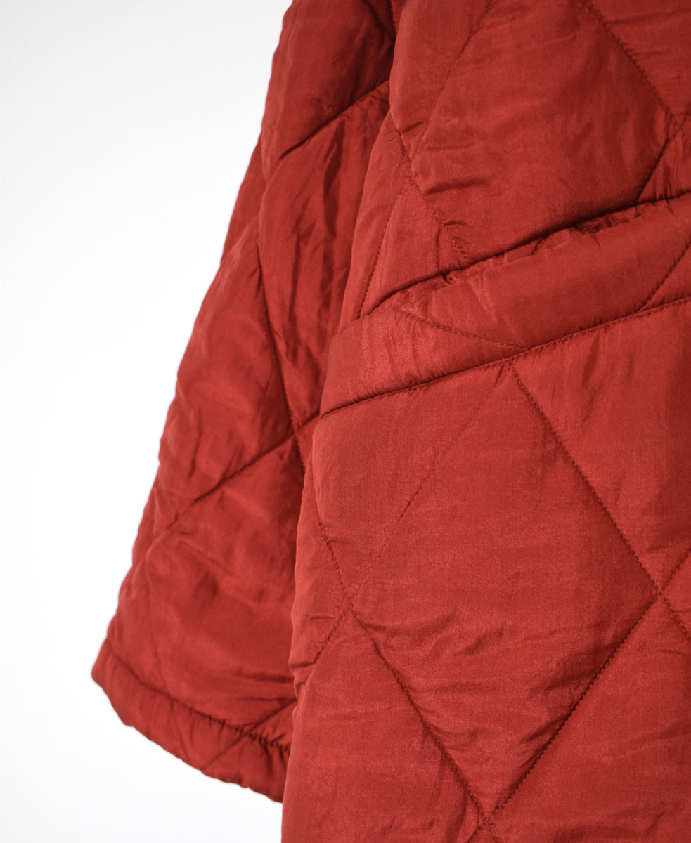NMDS21512 (コート) PADDED SILK PLAIN NO COLLAR DOUBLE COAT