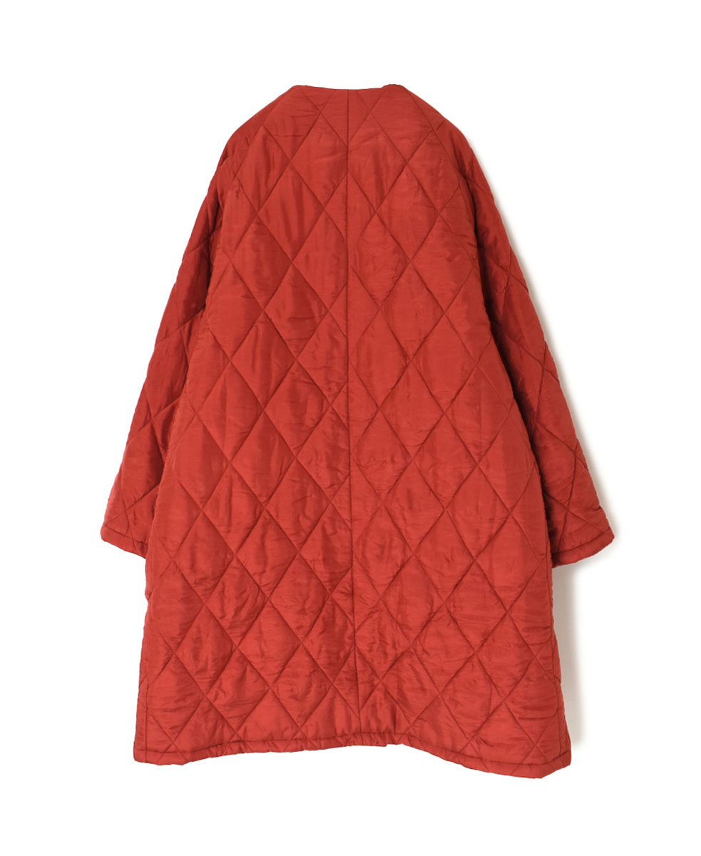 NMDS21512 (コート) PADDED SILK PLAIN NO COLLAR DOUBLE COAT