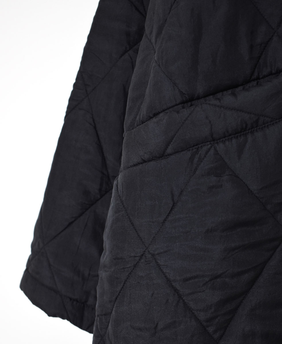 NMDS21512 (コート) PADDED SILK PLAIN NO COLLAR DOUBLE COAT