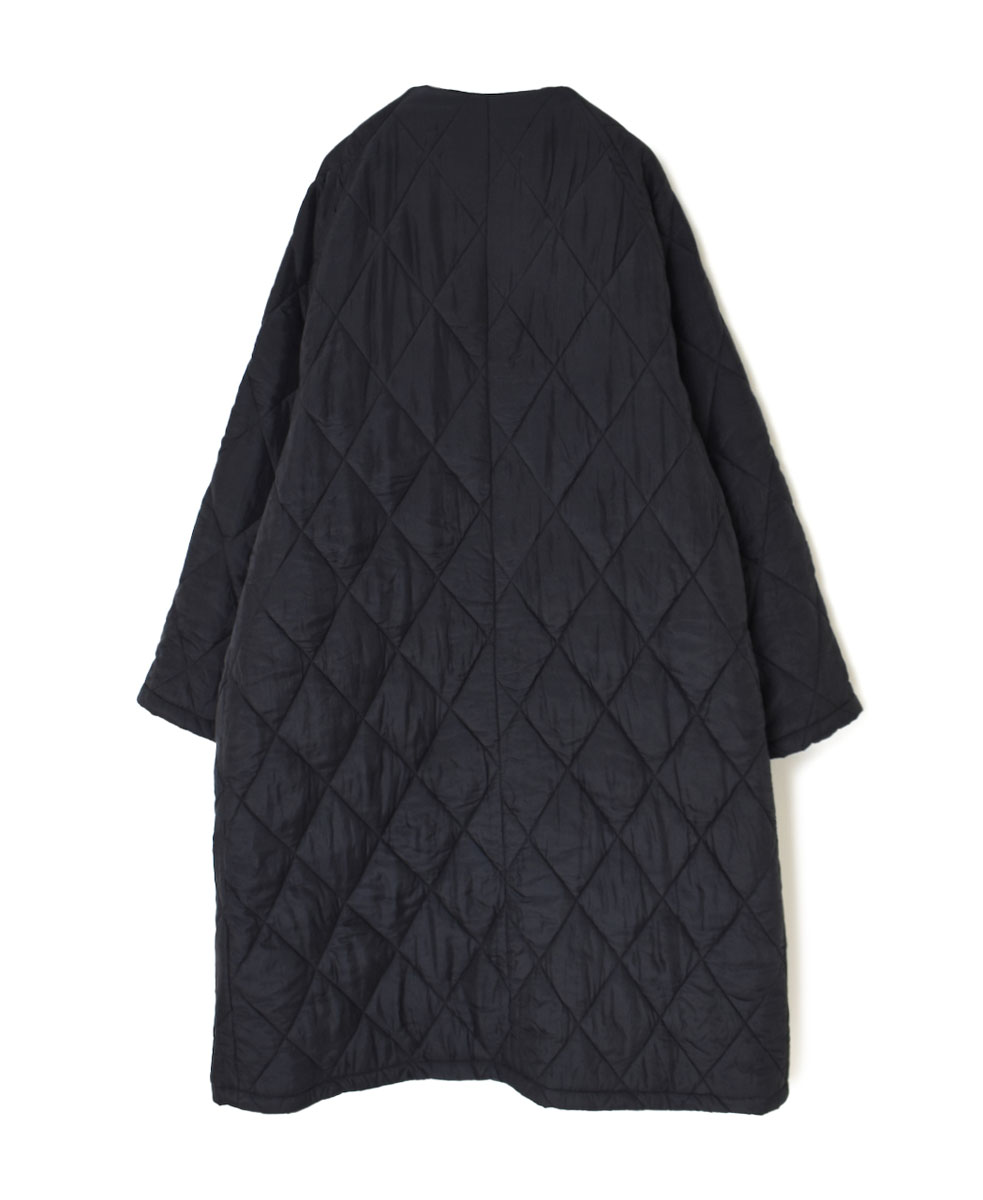 NMDS21512 (コート) PADDED SILK PLAIN NO COLLAR DOUBLE COAT