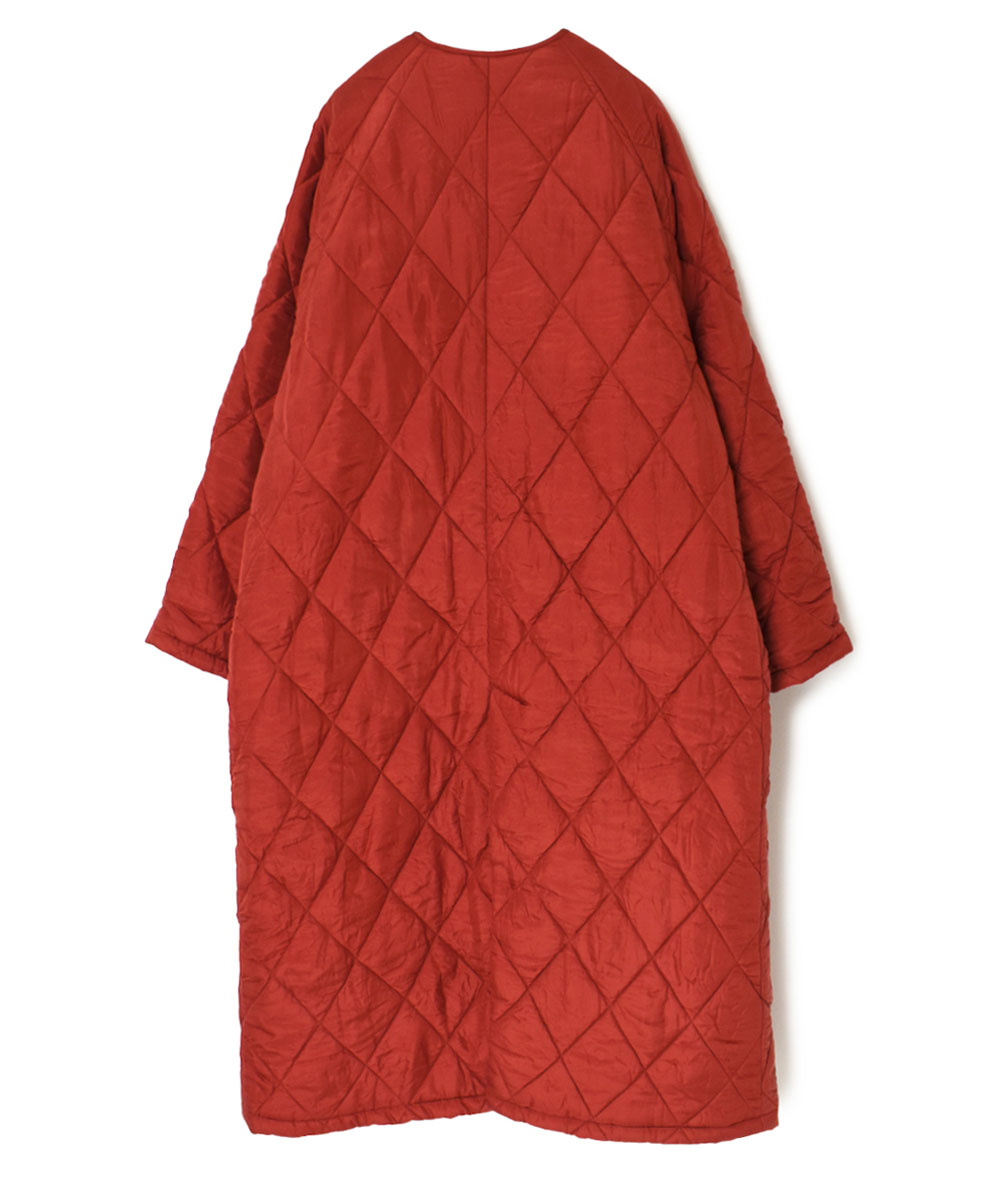 NMDS23541 (コート) PADDED SILK PLAIN C-NECK FRONT BUTTON COAT