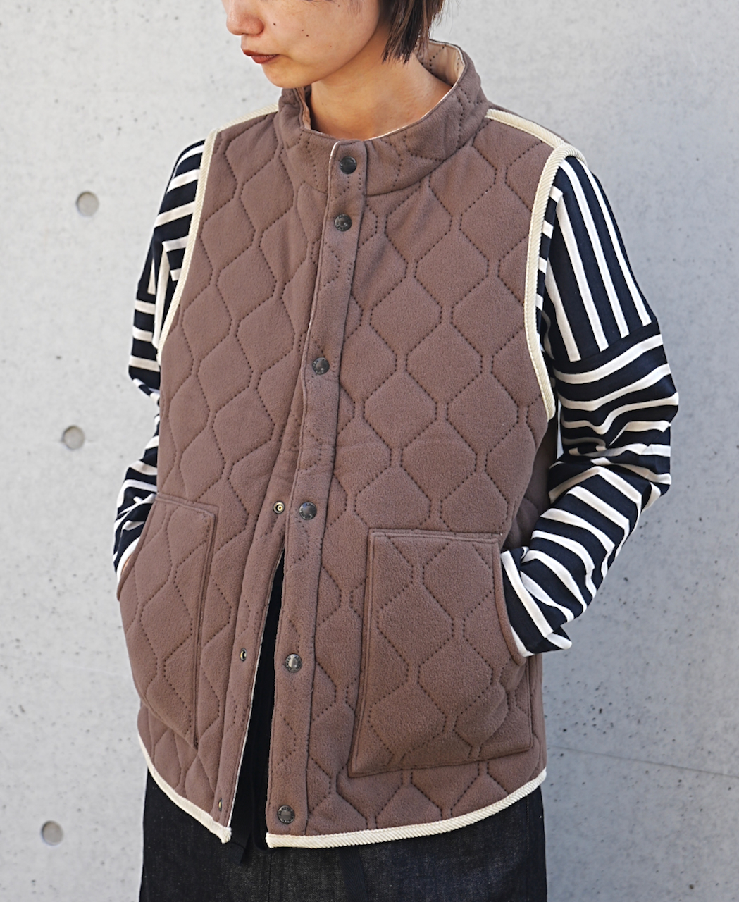 NAM9984 (ベスト) POLYxFLEECE HEAT QUILT REVERSIBLE STAND COLLAR VEST