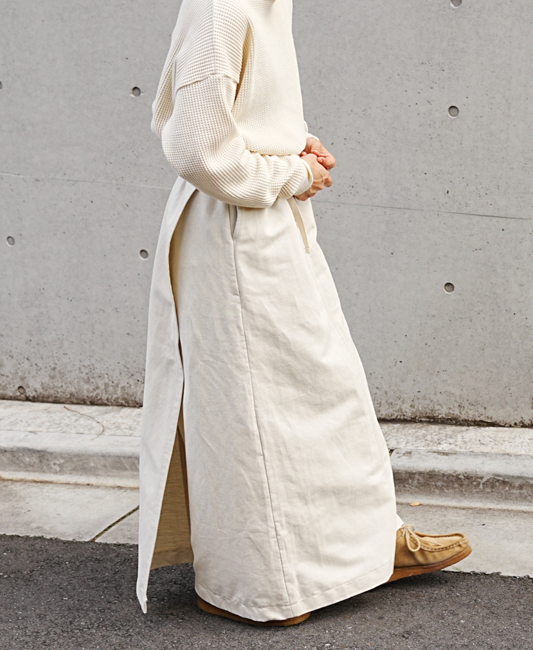 GNAM2363 (スカート) 9.5oz COTTON / LINEN DENIM LONG WRAP SKIRT