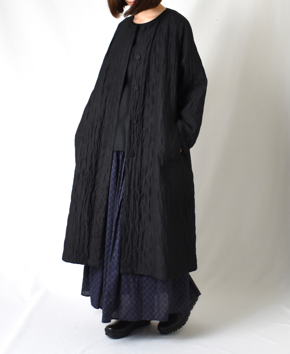 NMDS22564P (スカート) HANDWOVEN COTTON SILK REPETITIONAL FLOWER PRINT RAJASTHAN TUCK GATHERED SKIRT WITH LINING