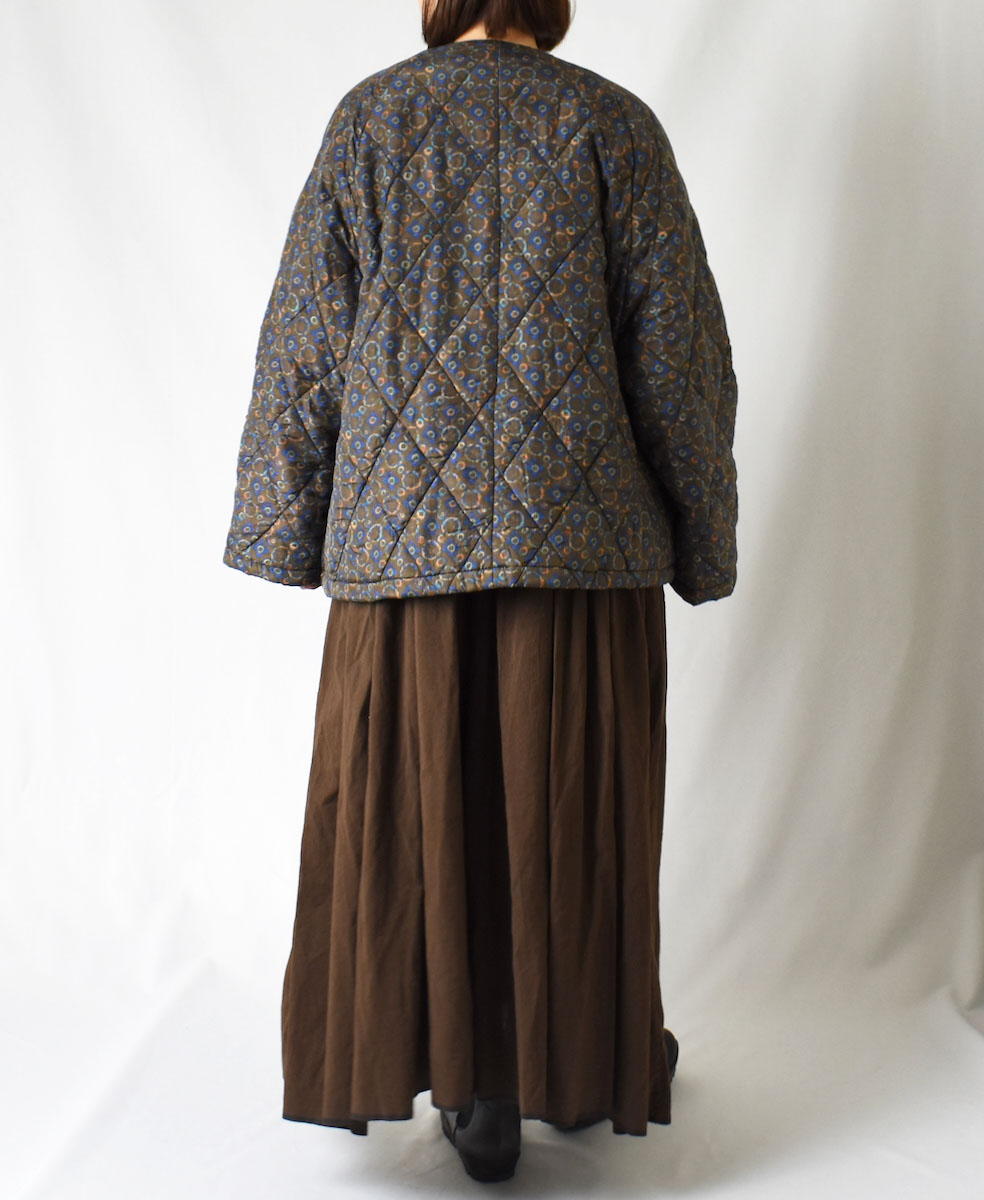NMDS23542P (ジャケット) PADDED SILK PRINT NO COLLAR DOUBLE JACKET