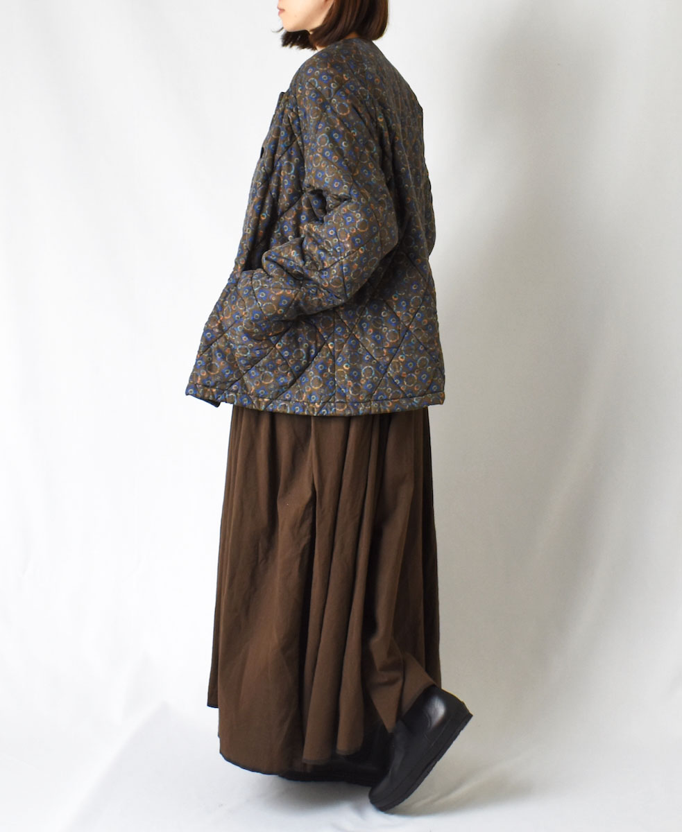 NMDS23542P (ジャケット) PADDED SILK PRINT NO COLLAR DOUBLE JACKET
