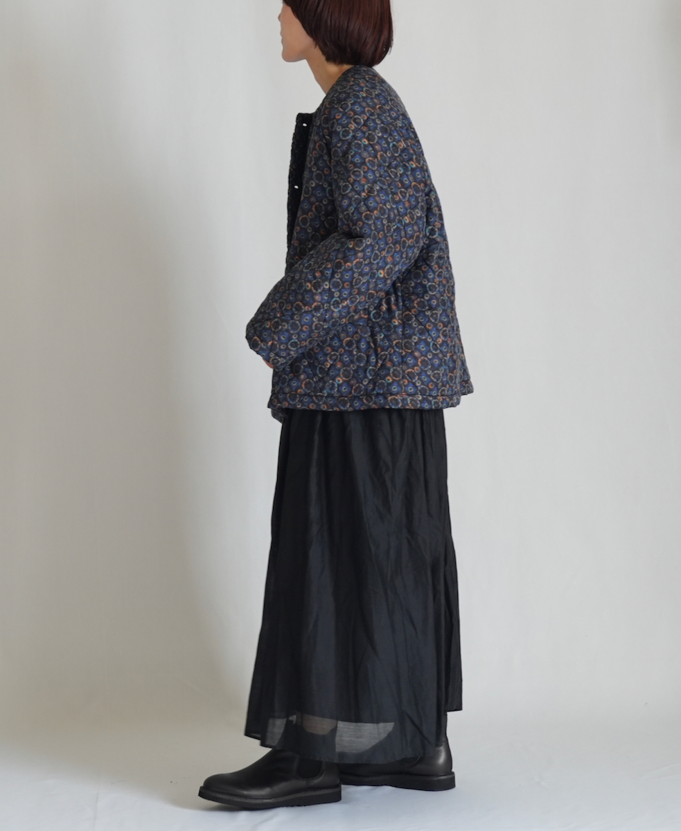 NMDS23542P (ジャケット) PADDED SILK PRINT NO COLLAR DOUBLE JACKET