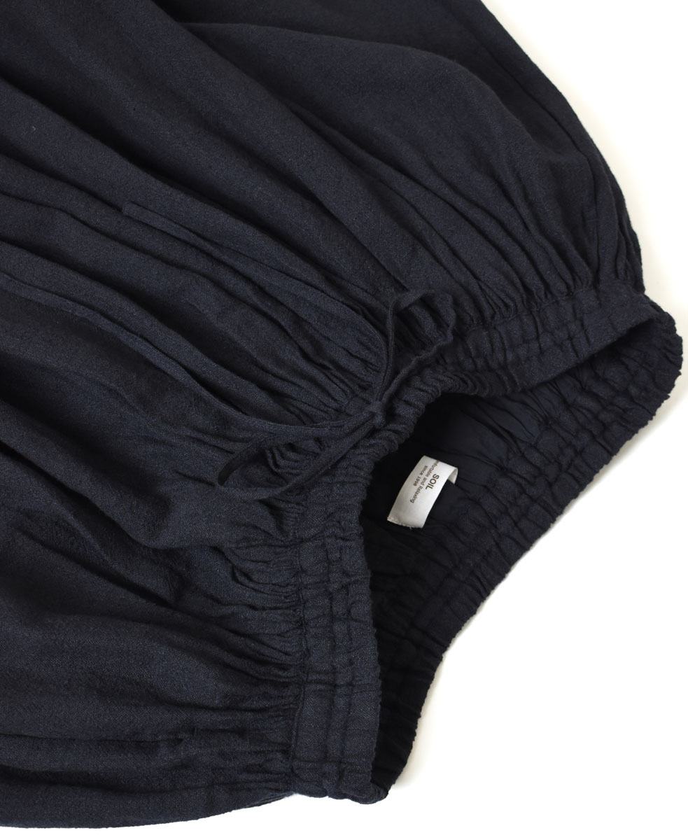 INSL23703(スカート) WOOL/LINEN PLAIN GATHERD SKIRT