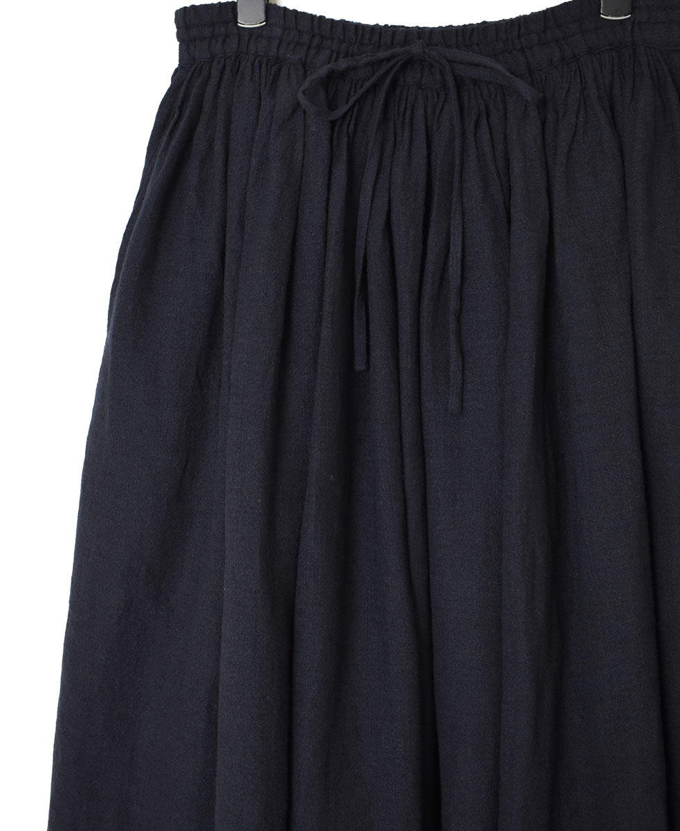 INSL23703(スカート) WOOL/LINEN PLAIN GATHERD SKIRT