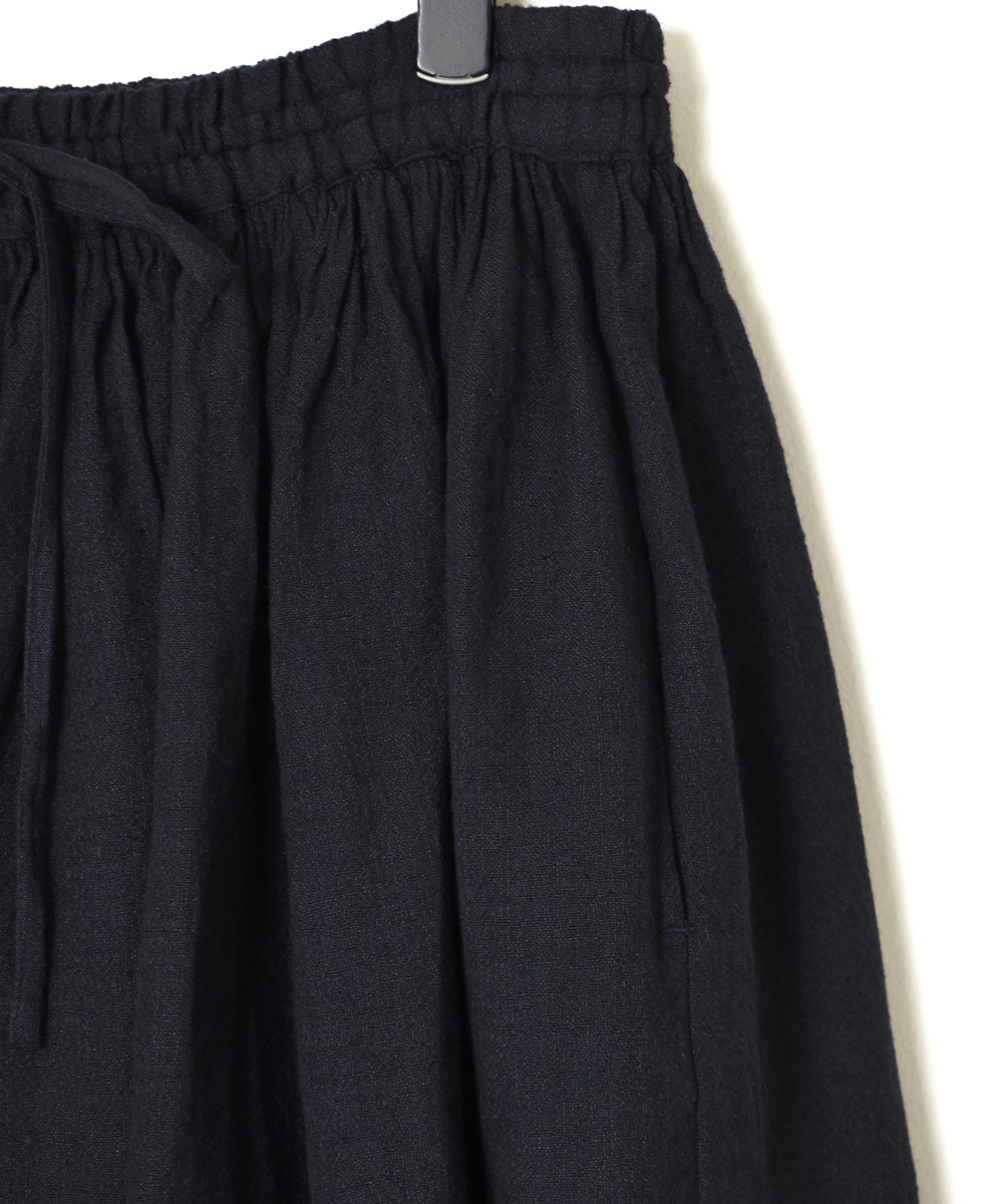 INSL23703(スカート) WOOL/LINEN PLAIN GATHERD SKIRT