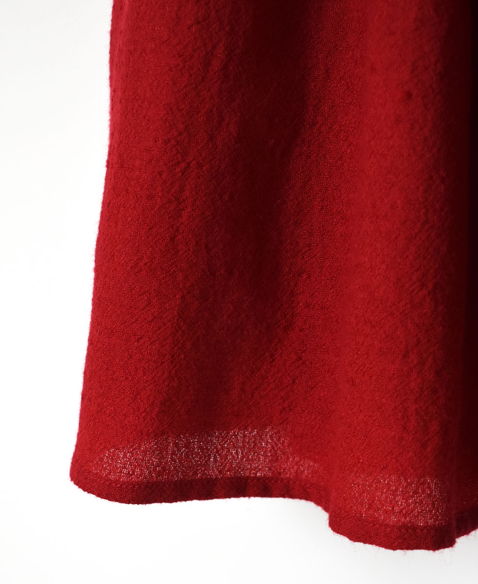 INSL23703(スカート) WOOL/LINEN PLAIN GATHERD SKIRT