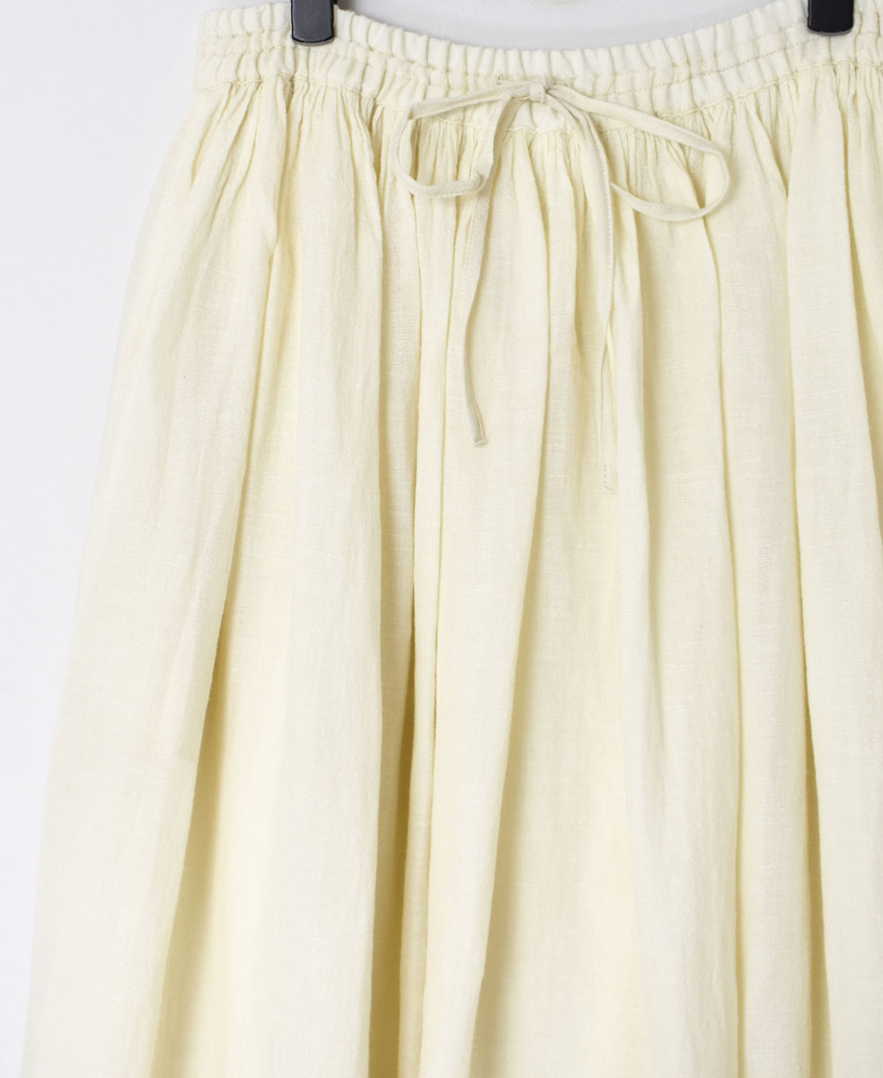 INSL23703(スカート) WOOL/LINEN PLAIN GATHERD SKIRT
