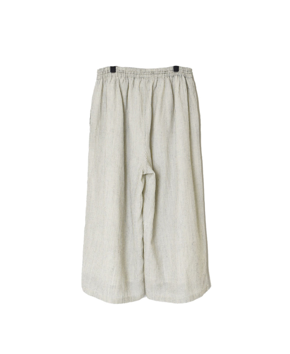 INSL22616 (パンツ) WOOL/LINEN SMALL CHECK & STRIPE EASY PANTS