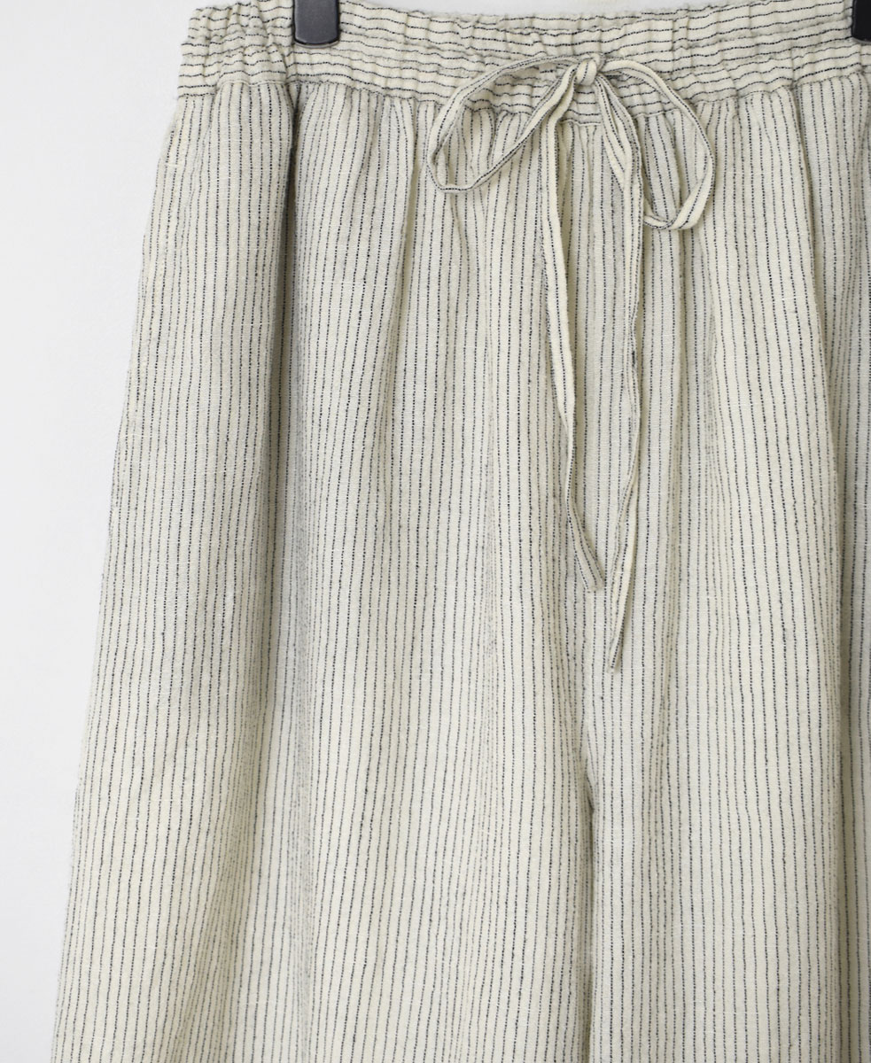 INSL22616 (パンツ) WOOL/LINEN SMALL CHECK & STRIPE EASY PANTS