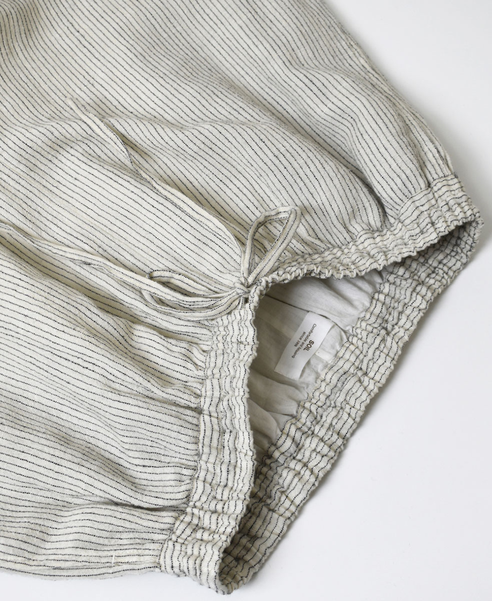 INSL22616 (パンツ) WOOL/LINEN SMALL CHECK & STRIPE EASY PANTS