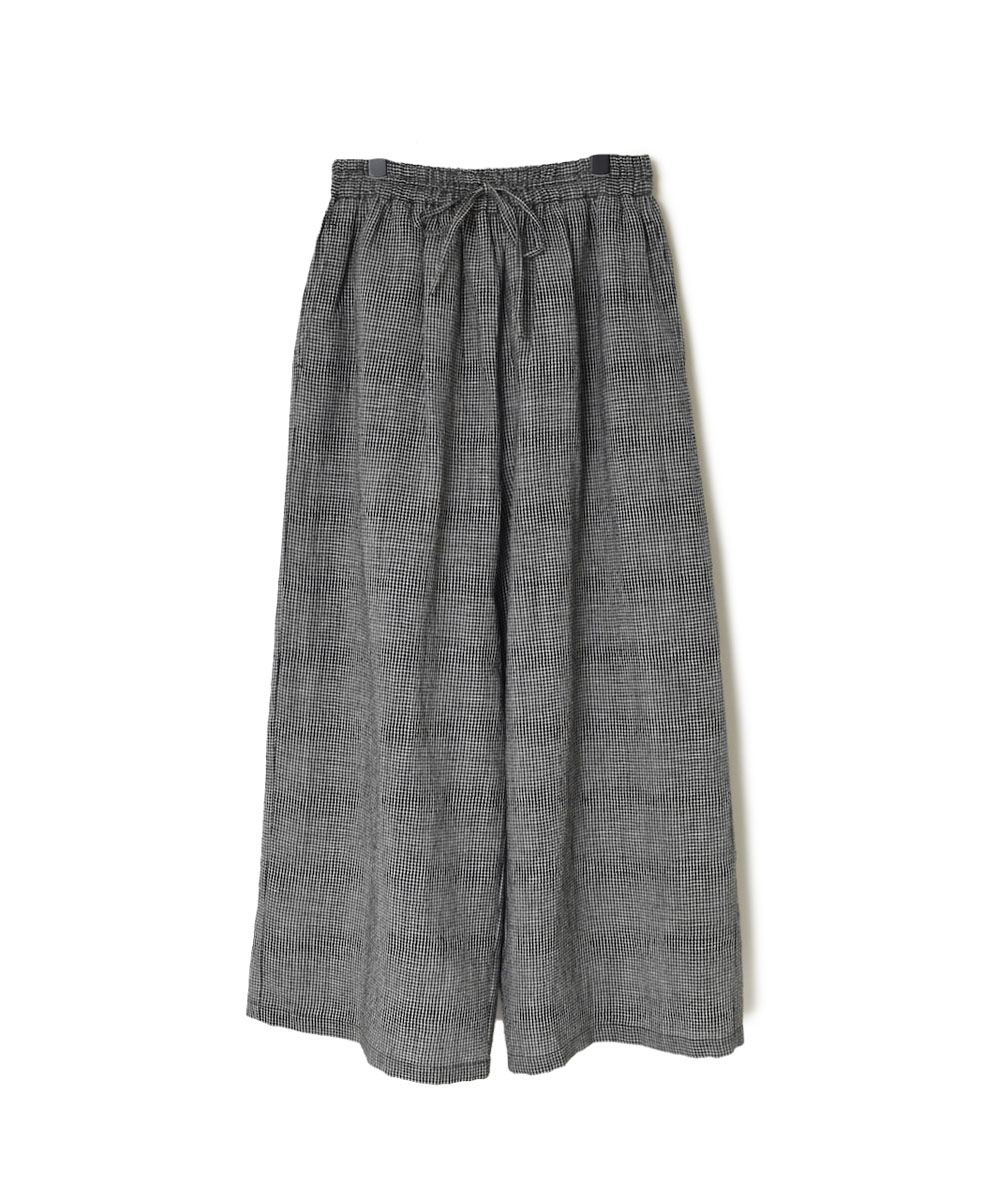 INSL22616 (パンツ) WOOL/LINEN SMALL CHECK & STRIPE EASY PANTS