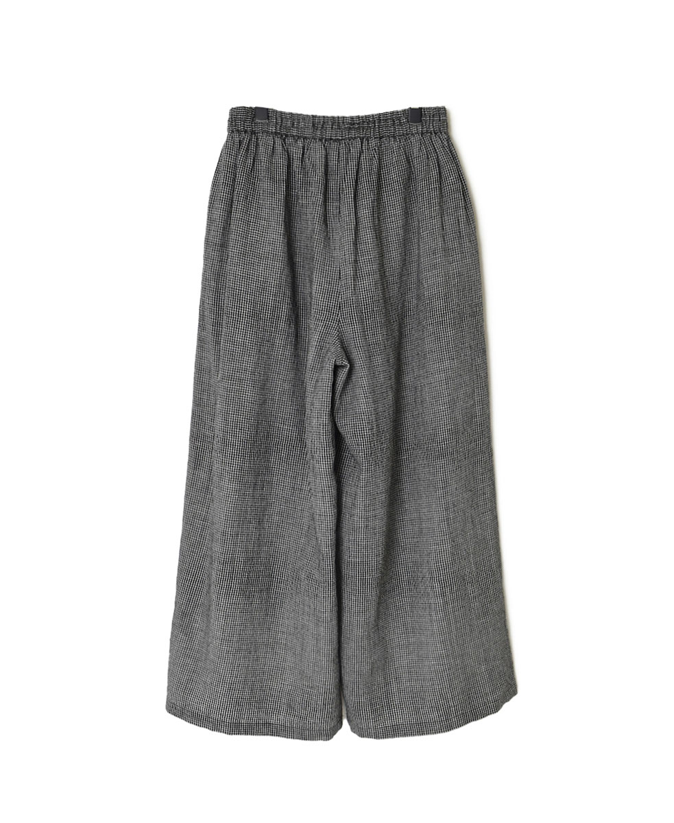 INSL22616 (パンツ) WOOL/LINEN SMALL CHECK & STRIPE EASY PANTS