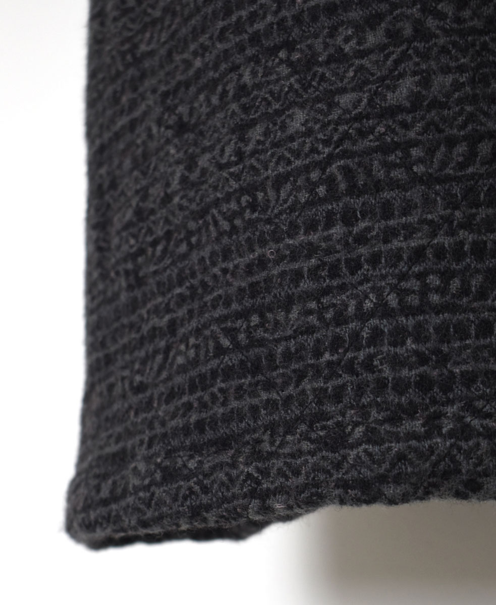 NMDS23631 (コート) QUILTED WOOL JACQUARD C-NECK RAGLAN COAT