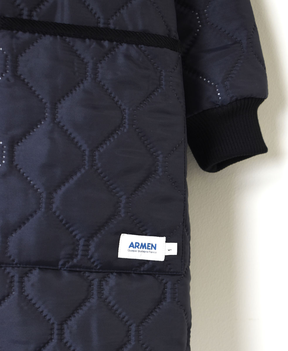NAM2352PP (コート) POLY×POLY HEAT QUILT OVERSIZED MID-LENGTH HOODED COAT WITH RIBBED CUFF