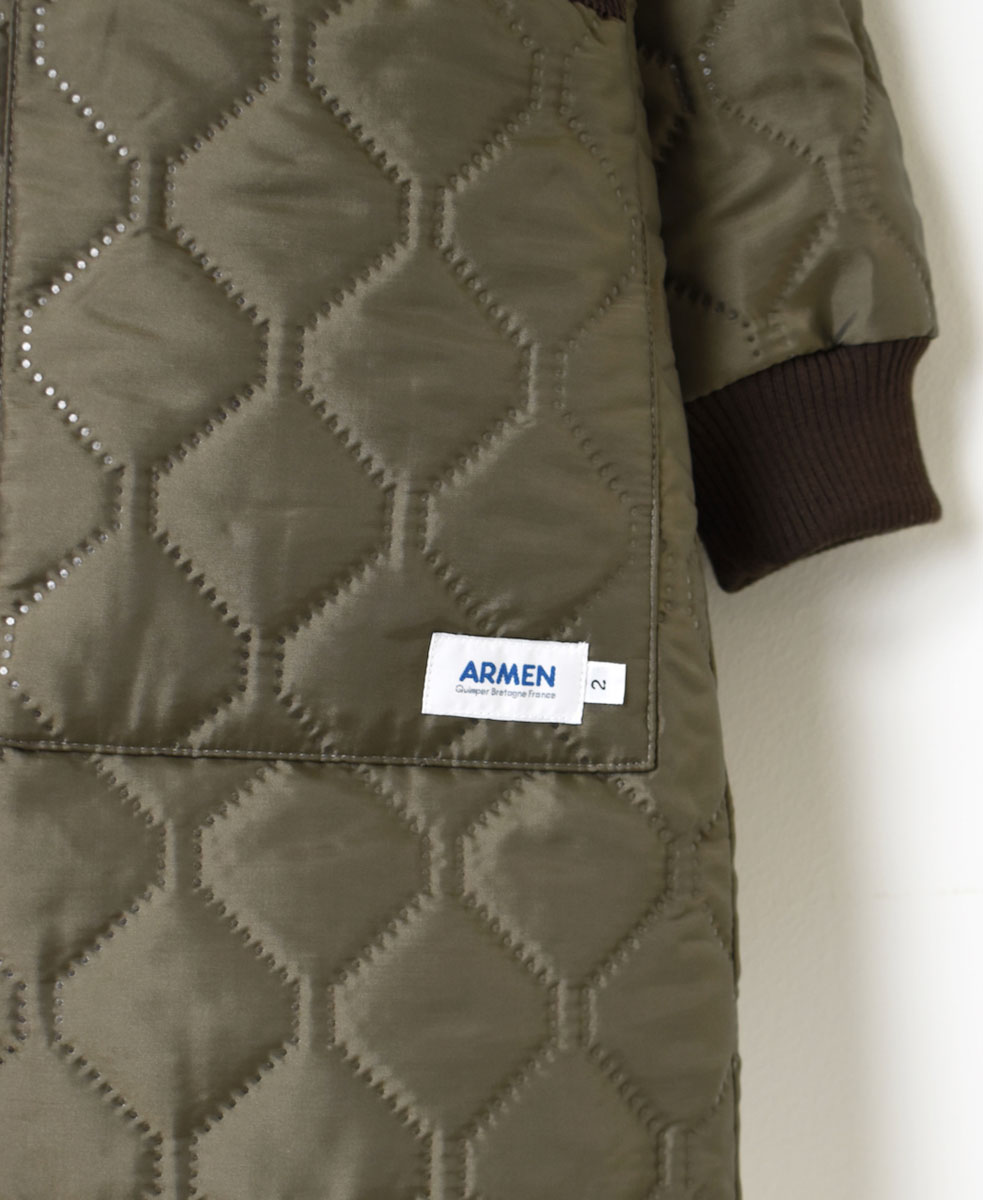 NAM2352PP (コート) POLY×POLY HEAT QUILT OVERSIZED MID-LENGTH HOODED COAT WITH RIBBED CUFF