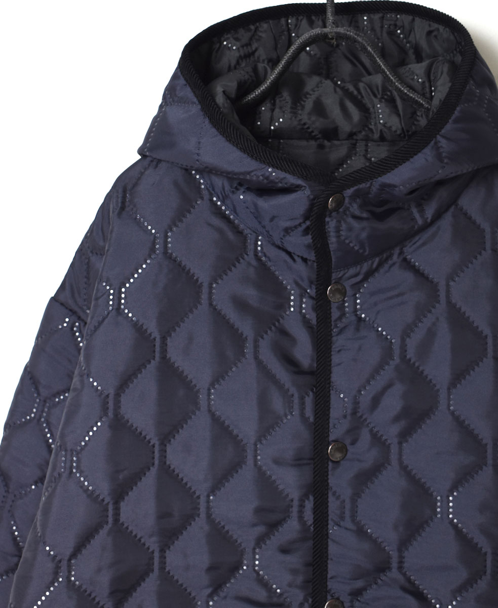 NAM2153PP (ジャケット) POLY×POLY HEAT QUILT OVERSIZED HOODED JACKET WITH RIBBED CUFF