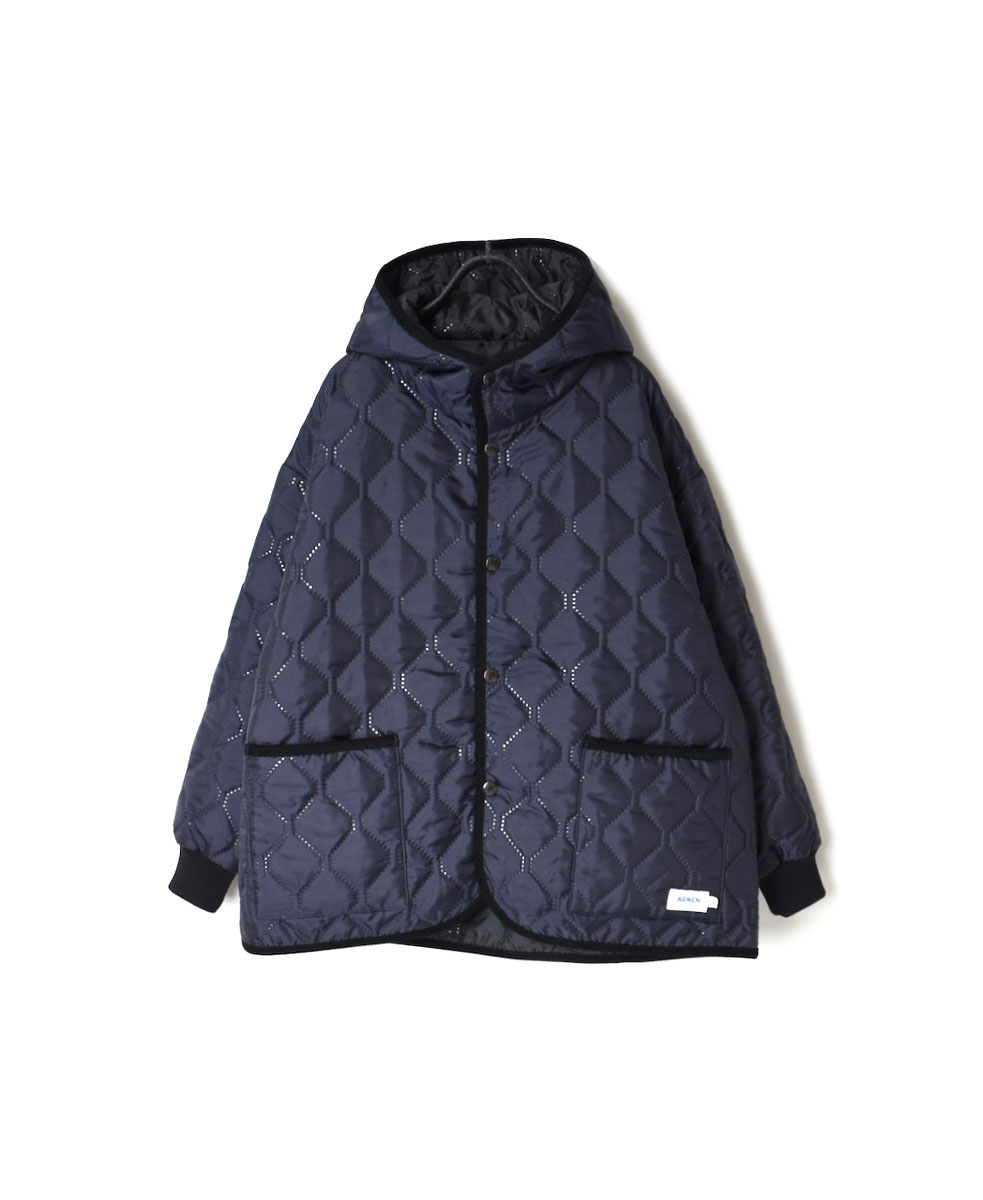 NAM2153PP (ジャケット) POLY×POLY HEAT QUILT OVERSIZED HOODED JACKET WITH RIBBED CUFF