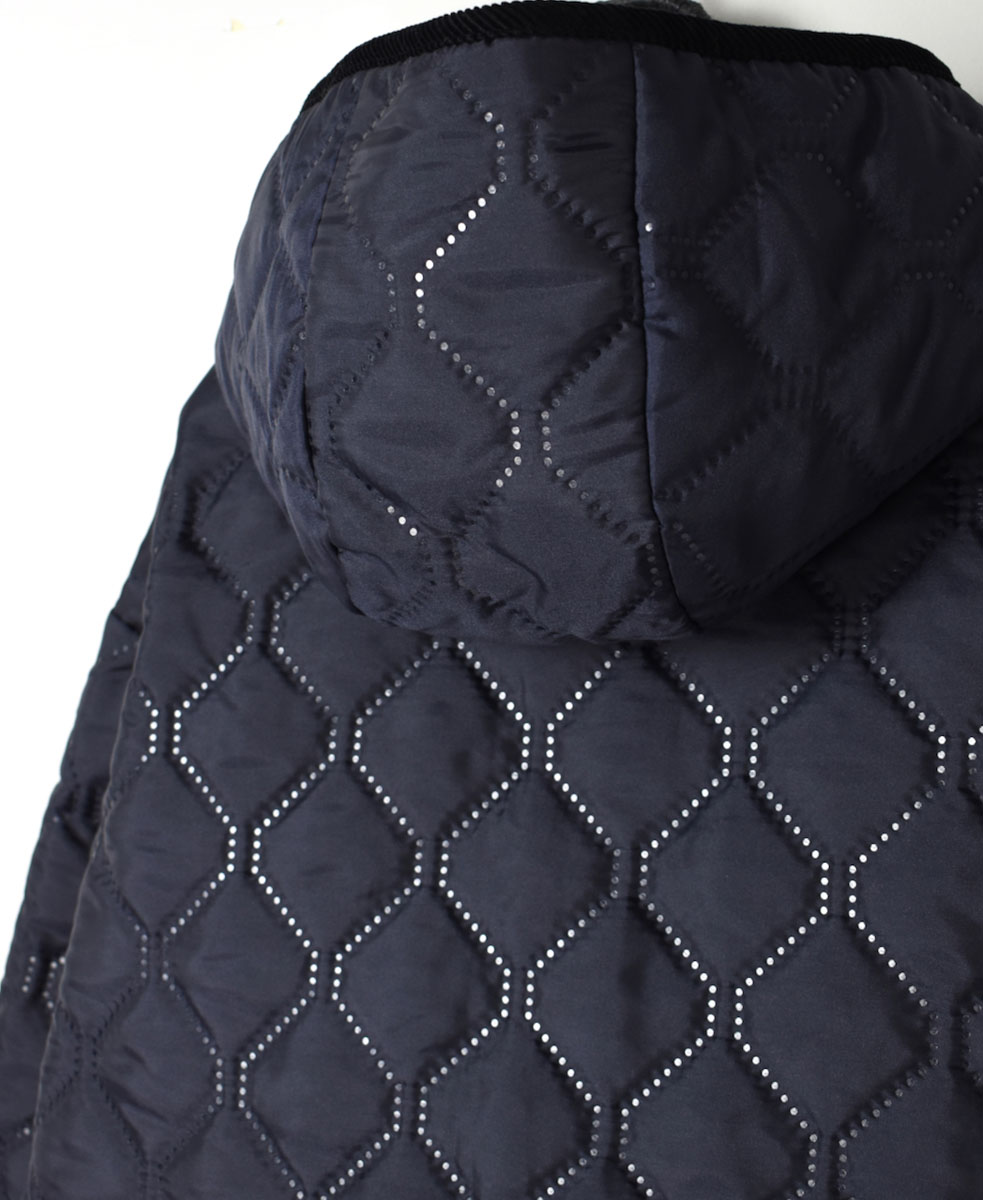 NAM2153PP (ジャケット) POLY×POLY HEAT QUILT OVERSIZED HOODED JACKET WITH RIBBED CUFF