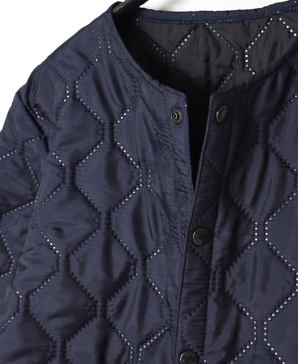 ●NAM2151PP (ジャケット) POLY×POLY HEAT QUILT NO COLLAR JACKET WITH RIBBED CUFF