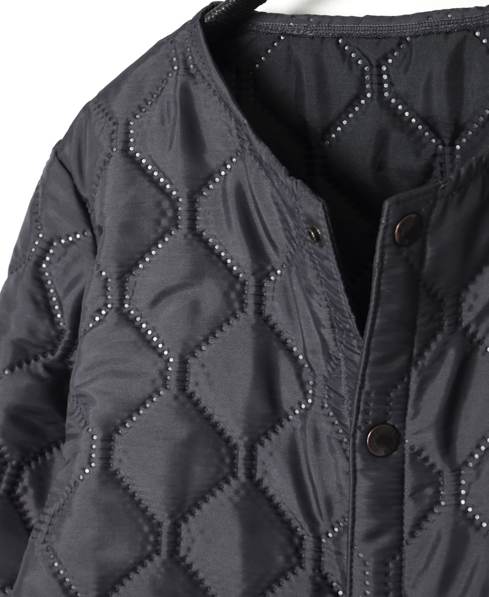 NAM2151PP (ジャケット) POLY×POLY HEAT QUILT NO COLLAR JACKET WITH RIBBED CUFF