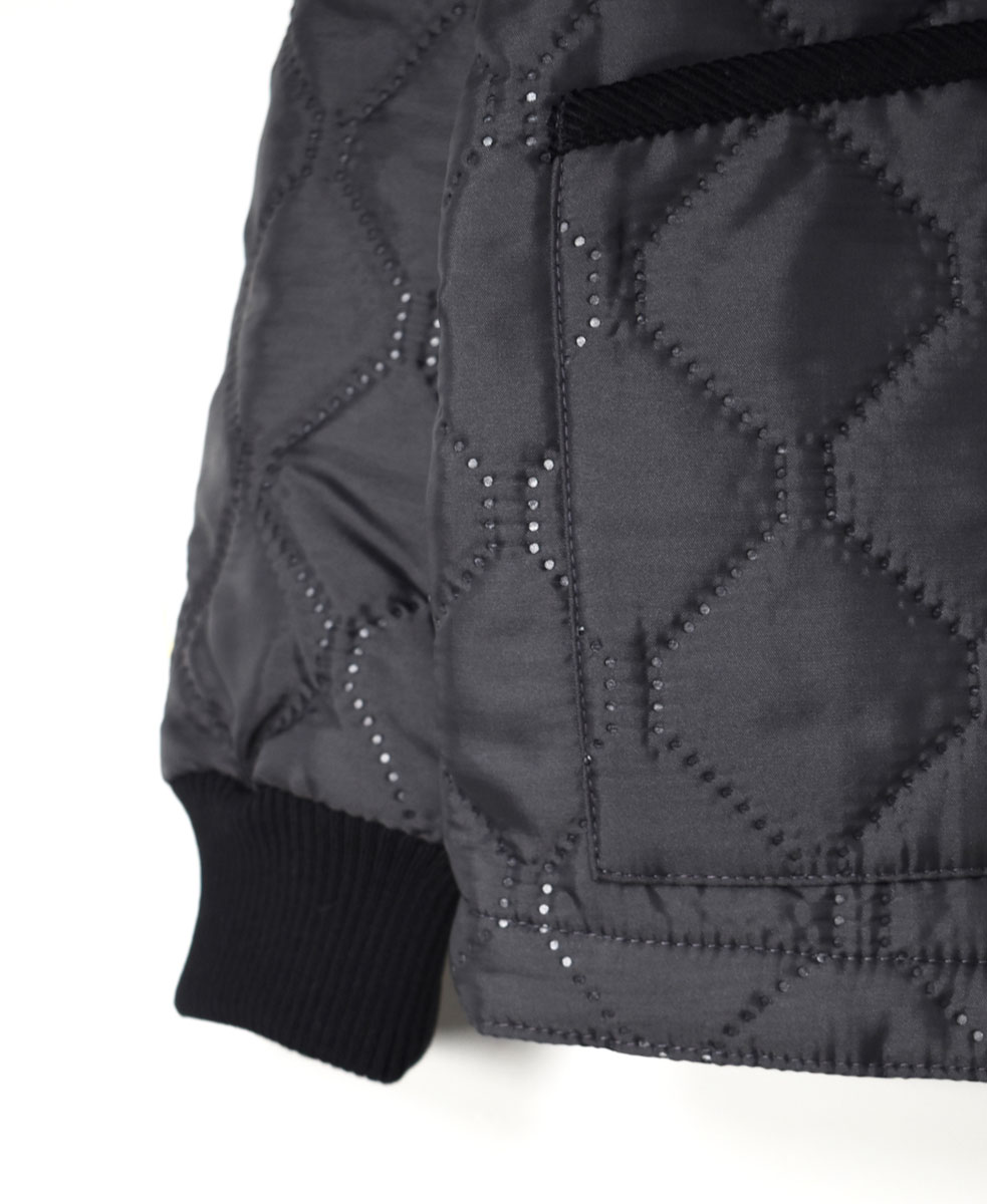 NAM2151PP (ジャケット) POLY×POLY HEAT QUILT NO COLLAR JACKET WITH RIBBED CUFF