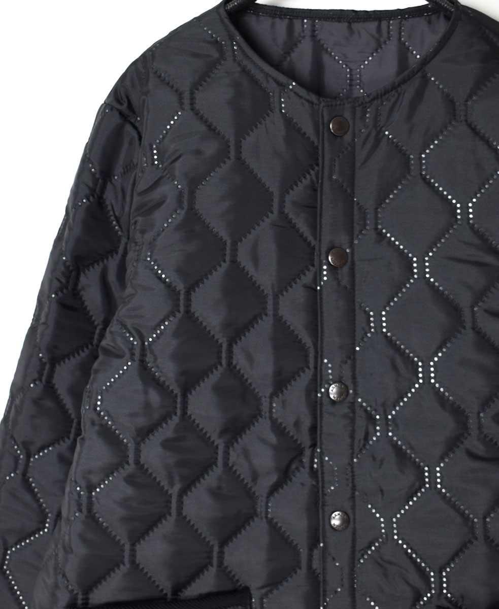 NAM2151PP (ジャケット) POLY×POLY HEAT QUILT NO COLLAR JACKET WITH RIBBED CUFF