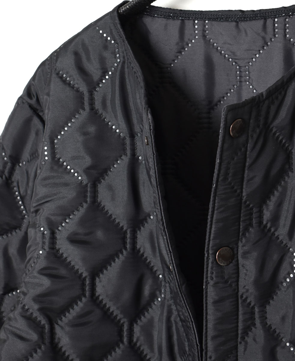 NAM2151PP (ジャケット) POLY×POLY HEAT QUILT NO COLLAR JACKET WITH RIBBED CUFF